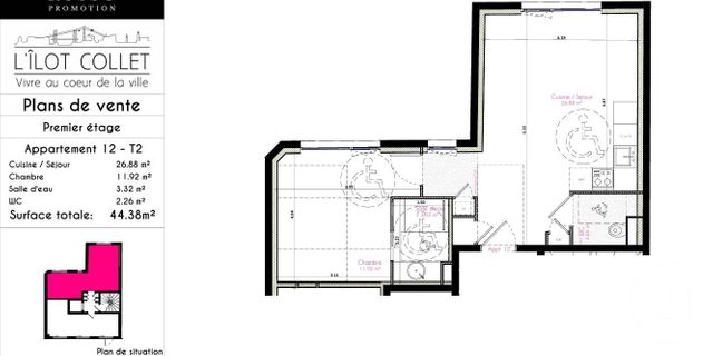 Appartement T2 à vendre - 2 pièces - 44.38 m2 - BREST - 29 - BRETAGNE - Century 21 Associés Conseils Immobilier