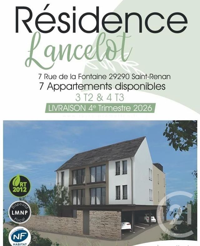 Appartement T3 à vendre - 3 pièces - 80.7 m2 - ST RENAN - 29 - BRETAGNE - Century 21 Associés Conseils Immobilier