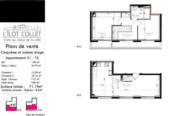 Appartement T3 à vendre - 3 pièces - 71.19 m2 - BREST - 29 - BRETAGNE - Century 21 Associés Conseils Immobilier