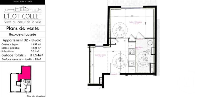 Appartement Studio à vendre - 1 pièce - 31.54 m2 - BREST - 29 - BRETAGNE - Century 21 Associés Conseils Immobilier