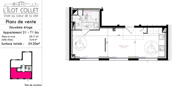 Appartement T1 à vendre - 1 pièce - 34.5 m2 - BREST - 29 - BRETAGNE - Century 21 Associés Conseils Immobilier