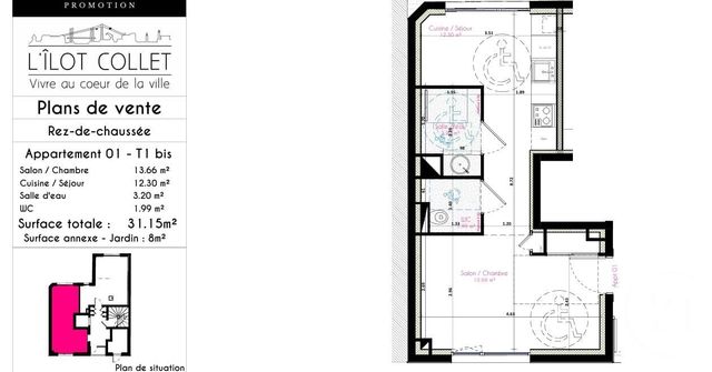 Appartement T1 à vendre - 1 pièce - 31.15 m2 - BREST - 29 - BRETAGNE - Century 21 Associés Conseils Immobilier