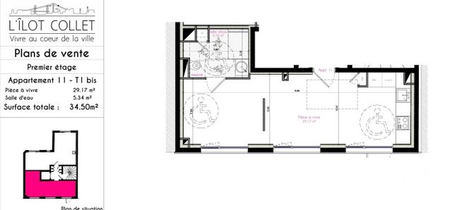 Appartement T1 à vendre - 1 pièce - 34.5 m2 - BREST - 29 - BRETAGNE - Century 21 Associés Conseils Immobilier