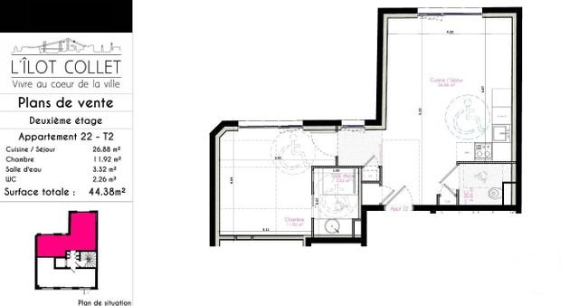 Appartement T2 à vendre - 2 pièces - 44.38 m2 - BREST - 29 - BRETAGNE - Century 21 Associés Conseils Immobilier